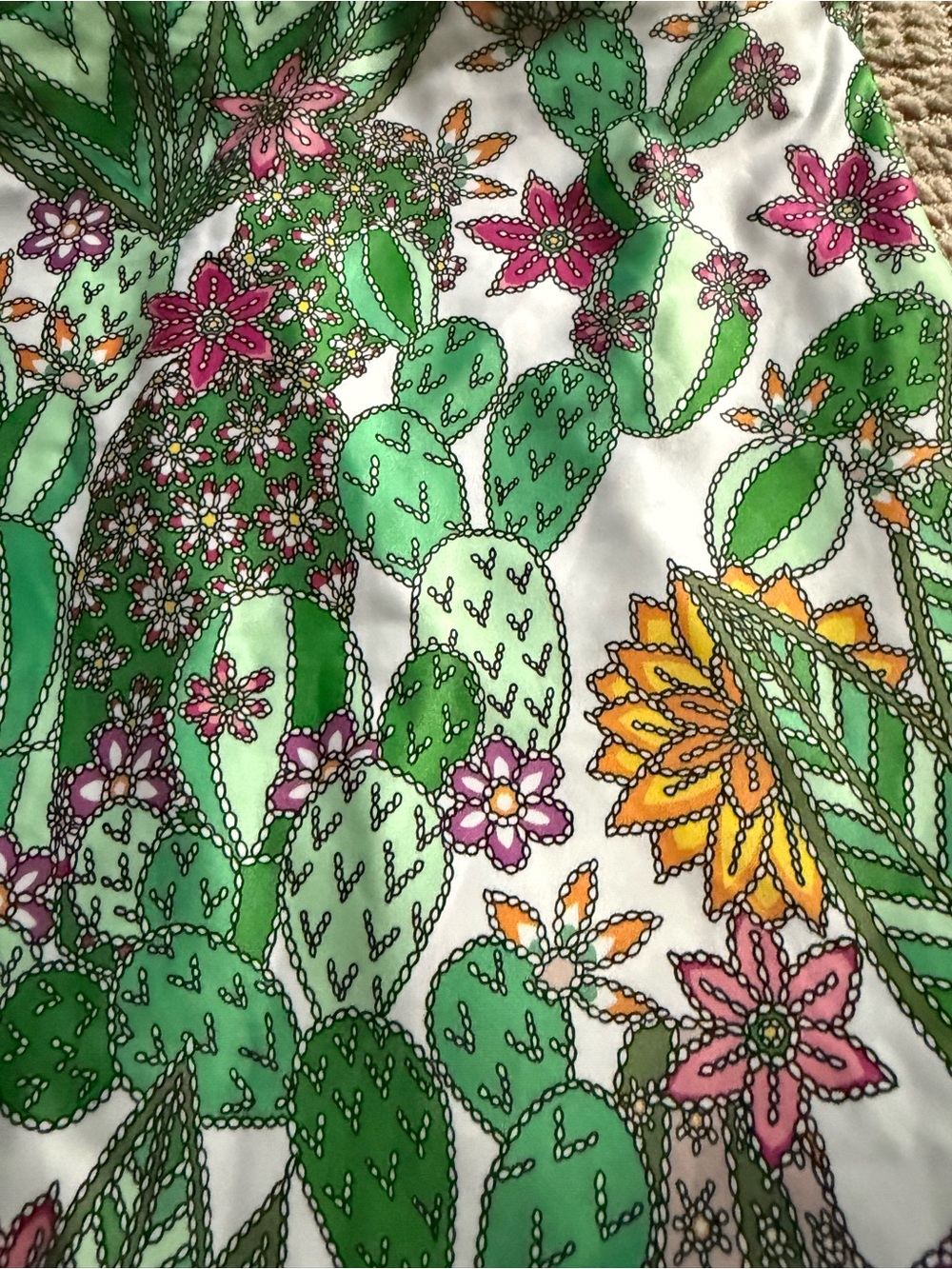 Trina Turk Green White Floral Cactus Swim Top - Picture 8 of 8